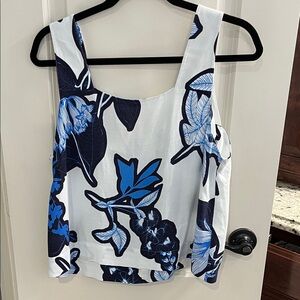 Stateside Blue and White Floral Blouse